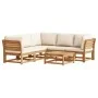 Juego de muebles jardín 6 pzas con cojines madera maciza acacia by vidaXL, Modular outdoor sofas - Ref: Foro24-3214288, Price...