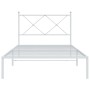 Estructura de cama de metal con cabecero blanco 100x190 cm de vidaXL, Camas y somieres - Ref: Foro24-376545, Precio: 65,72 €,...
