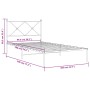 Estructura de cama de metal con cabecero blanco 100x190 cm de vidaXL, Camas y somieres - Ref: Foro24-376545, Precio: 65,72 €,...