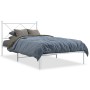 Estructura de cama de metal con cabecero blanco 107x203 cm de vidaXL, Camas y somieres - Ref: Foro24-376547, Precio: 79,01 €,...