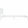 Estructura de cama de metal con cabecero blanco 107x203 cm de vidaXL, Camas y somieres - Ref: Foro24-376547, Precio: 79,01 €,...