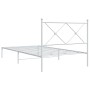 Estructura de cama de metal con cabecero blanco 107x203 cm de vidaXL, Camas y somieres - Ref: Foro24-376547, Precio: 79,01 €,...
