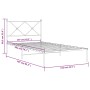 Estructura de cama de metal con cabecero blanco 107x203 cm de vidaXL, Camas y somieres - Ref: Foro24-376547, Precio: 79,01 €,...