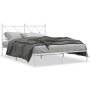 Estructura de cama de metal con cabecero blanca 140x190 cm de vidaXL, Camas y somieres - Ref: Foro24-376551, Precio: 92,95 €,...