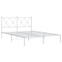 Estructura de cama de metal con cabecero blanca 140x190 cm de vidaXL, Camas y somieres - Ref: Foro24-376551, Precio: 92,95 €,...