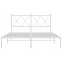 Estructura de cama de metal con cabecero blanca 140x190 cm de vidaXL, Camas y somieres - Ref: Foro24-376551, Precio: 92,95 €,...