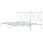 Estructura de cama de metal con cabecero blanca 140x190 cm de vidaXL, Camas y somieres - Ref: Foro24-376551, Precio: 92,95 €,...