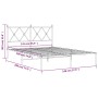 Estructura de cama de metal con cabecero blanca 140x190 cm de vidaXL, Camas y somieres - Ref: Foro24-376551, Precio: 92,95 €,...