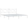 Estructura de cama con cabecero metal blanca 200x200 cm de vidaXL, Camas y somieres - Ref: Foro24-376558, Precio: 127,12 €, D...