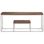 Mesa de centro acero inoxidable madera maciza traviesa plateado de vidaXL, Mesas de centro - Ref: Foro24-350021, Precio: 98,5...