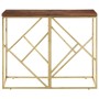 Mesa consola acero inoxidable madera maciza traviesa dorado de vidaXL, Mesas auxiliares - Ref: Foro24-349990, Precio: 103,08 ...