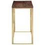 Mesa consola acero inoxidable madera maciza traviesa dorado by vidaXL, Side tables - Ref: Foro24-349990, Price: 102,16 €, Dis...