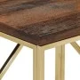 Mesa consola acero inoxidable madera maciza traviesa dorado by vidaXL, Side tables - Ref: Foro24-349990, Price: 102,16 €, Dis...