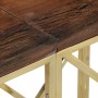 Mesa consola acero inoxidable madera maciza traviesa dorado de vidaXL, Mesas auxiliares - Ref: Foro24-349990, Precio: 103,08 ...