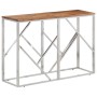 Mesa consola acero inoxidable y madera maciza acacia plateada de vidaXL, Mesas auxiliares - Ref: Foro24-349999, Precio: 86,45...