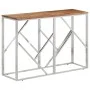Mesa consola acero inoxidable y madera maciza acacia plateada de vidaXL, Mesas auxiliares - Ref: Foro24-349999, Precio: 85,69...
