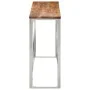 Mesa consola acero inoxidable y madera maciza acacia plateada de vidaXL, Mesas auxiliares - Ref: Foro24-349999, Precio: 85,69...