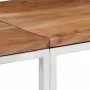 Mesa consola acero inoxidable y madera maciza acacia plateada de vidaXL, Mesas auxiliares - Ref: Foro24-349999, Precio: 85,69...