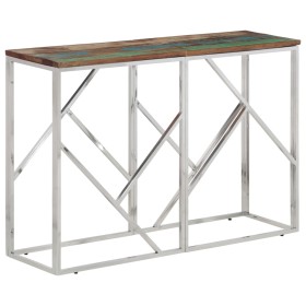 Mesa consola acero inoxidable madera maciza reciclada plateada de vidaXL, Mesas auxiliares - Ref: Foro24-350000, Precio: 86,2...