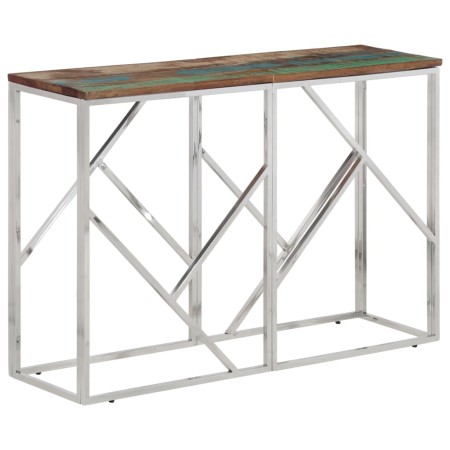 Mesa consola acero inoxidable madera maciza reciclada plateada de vidaXL, Mesas auxiliares - Ref: Foro24-350000, Precio: 86,2...