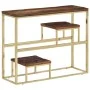 Mesa consola acero inoxidable madera maciza traviesa dorado de vidaXL, Mesas auxiliares - Ref: Foro24-350014, Precio: 110,68 ...