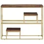 Mesa consola acero inoxidable madera maciza traviesa dorado de vidaXL, Mesas auxiliares - Ref: Foro24-350014, Precio: 110,68 ...