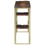 Mesa consola acero inoxidable madera maciza traviesa dorado de vidaXL, Mesas auxiliares - Ref: Foro24-350014, Precio: 110,68 ...