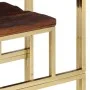Mesa consola acero inoxidable madera maciza traviesa dorado de vidaXL, Mesas auxiliares - Ref: Foro24-350014, Precio: 110,68 ...