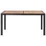 Set comedor de jardín 7 piezas ratán sintético y madera negro de vidaXL, Conjuntos de jardín - Ref: Foro24-48013, Precio: 713...