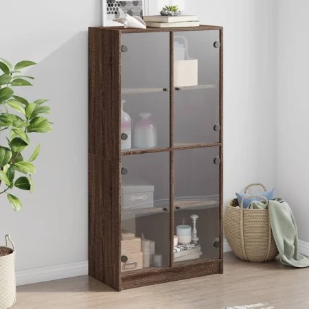 Aparador alto con puertas madera roble marrón 68x37x142 cm de vidaXL, Aparadores - Ref: Foro24-3295863, Precio: 125,03 €, Des...
