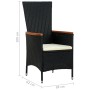 Set comedor de jardín 7 piezas ratán sintético y madera negro de vidaXL, Conjuntos de jardín - Ref: Foro24-48013, Precio: 713...
