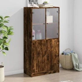 Aparador alto con puertas madera roble ahumado 68x37x142 cm de vidaXL, Aparadores - Ref: Foro24-3295868, Precio: 133,38 €, De...