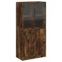 Aparador alto con puertas madera roble ahumado 68x37x142 cm de vidaXL, Aparadores - Ref: Foro24-3295868, Precio: 133,38 €, De...
