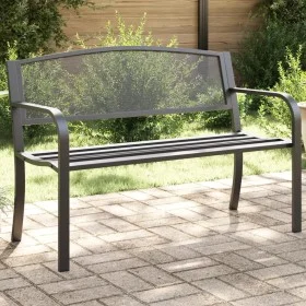 Banco de jardín de acero negro 119 cm by vidaXL, garden benches - Ref: Foro24-4002827, Price: 126,25 €, Discount: %