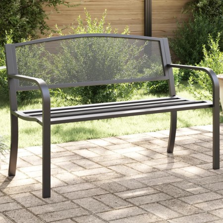 Banco de jardín de acero negro 119 cm de vidaXL, Bancos de jardín - Ref: Foro24-4002827, Precio: 140,40 €, Descuento: %