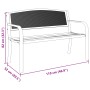 Banco de jardín de acero negro 119 cm de vidaXL, Bancos de jardín - Ref: Foro24-4002827, Precio: 140,40 €, Descuento: %