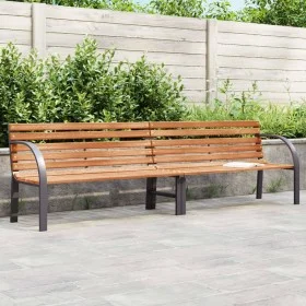 Banco de jardín madera acero con recubrimiento en polvo marrón de vidaXL, Bancos de jardín - Ref: Foro24-366539, Precio: 274,...