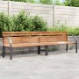 Banco de jardín madera acero con recubrimiento en polvo marrón de vidaXL, Bancos de jardín - Ref: Foro24-366539, Precio: 301,...