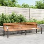 Banco de jardín madera acero con recubrimiento en polvo marrón de vidaXL, Bancos de jardín - Ref: Foro24-366539, Precio: 301,...