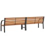 Banco de jardín madera acero con recubrimiento en polvo marrón de vidaXL, Bancos de jardín - Ref: Foro24-366539, Precio: 301,...