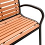 Banco de jardín madera acero con recubrimiento en polvo marrón de vidaXL, Bancos de jardín - Ref: Foro24-366539, Precio: 301,...