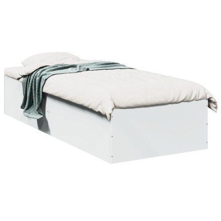 Estructura de cama madera de ingeniería blanca 75x190 cm de vidaXL, Camas y somieres - Ref: Foro24-841986, Precio: 69,12 €, D...