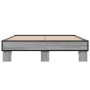 Estructura cama madera ingeniería metal gris Sonoma 120x190 cm de vidaXL, Camas y somieres - Ref: Foro24-845890, Precio: 80,8...