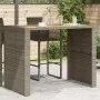 Mesa alta jardín superficie madera ratán PE gris 145x80x110 cm de vidaXL, Mesas de jardín - Ref: Foro24-368699, Precio: 250,9...