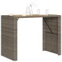 Mesa alta jardín superficie madera ratán PE gris 145x80x110 cm de vidaXL, Mesas de jardín - Ref: Foro24-368699, Precio: 250,9...