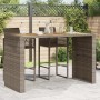Mesa alta jardín superficie madera ratán PE gris 185x80x110 cm de vidaXL, Mesas de jardín - Ref: Foro24-368701, Precio: 268,5...
