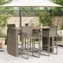 Hoher Gartentisch mit Oberfläche aus grauem PE-Rattan-Holz, 185x80x110 cm. von vidaXL, Gartentische - Ref: Foro24-368701, Pre...