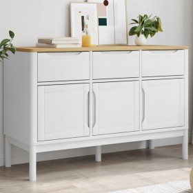 Aparador FLORO madera maciza de pino blanco 114x43x74 cm de vidaXL, Aparadores - Ref: Foro24-374024, Precio: 191,24 €, Descue...