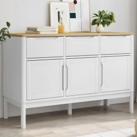 Aparador FLORO madera maciza de pino blanco 114x43x74 cm by vidaXL, Sideboards - Ref: Foro24-374024, Price: 188,09 €, Discoun...