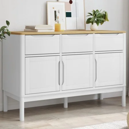 Aparador FLORO madera maciza de pino blanco 114x43x74 cm de vidaXL, Aparadores - Ref: Foro24-374024, Precio: 188,09 €, Descue...